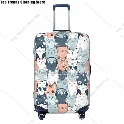 Husă personalizată pentru bagaje de călătorie pisică neagră, rezistentă la praf