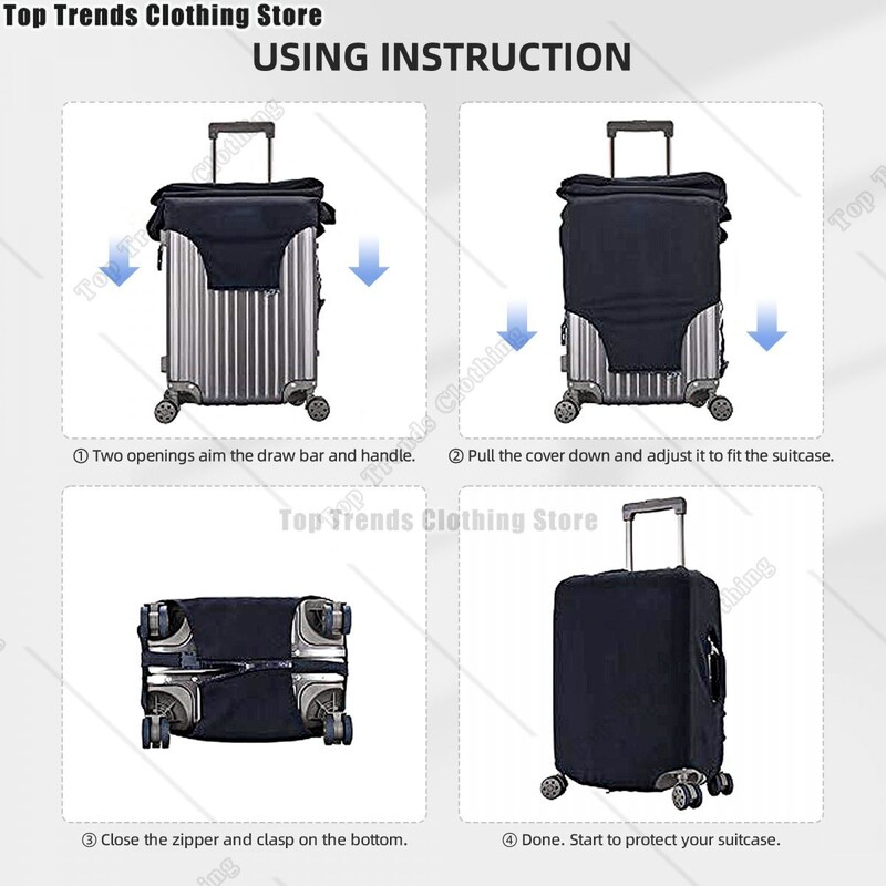 Husă personalizată pentru bagaje de călătorie pisică neagră, rezistentă la praf