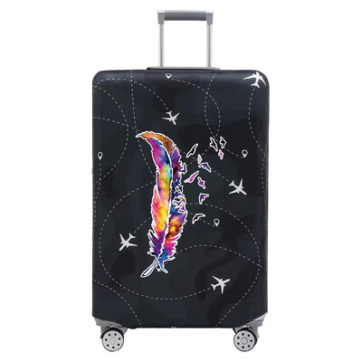 Husă pentru bagaje Huse de protecție pentru valiză Seria pene de imprimare Bagaj de 18-32 inchi Lavabil Preveni zgârieturile Accesorii de călătorie