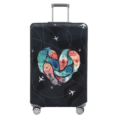 Husă pentru bagaje Huse de protecție pentru valiză Seria pene de imprimare Bagaj de 18-32 inchi Lavabil Preveni zgârieturile Accesorii de călătorie