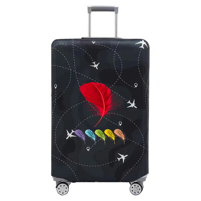 Husă pentru bagaje Huse de protecție pentru valiză Seria pene de imprimare Bagaj de 18-32 inchi Lavabil Preveni zgârieturile Accesorii de călătorie