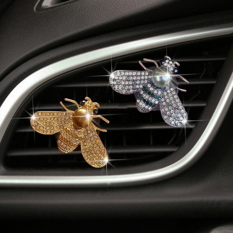 Nou la modă Sparkling Bee Mașină Parfum Insecte Mașină Aer Condiționat Ventilare Decorare Aromaterapie Clip