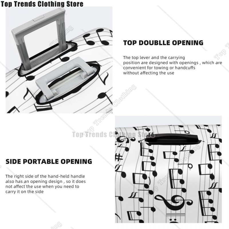 Notație muzicală Note muzicale Protector pentru husă pentru bagaje Huse pentru valiză de călătorie la modă pentru 18-32 inci