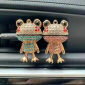 1gab kristāla gudrs Frog Auto gaisa atsvaidzinātājs Vent Clip Auto difuzors Dzirkstošs Rhinestone Automašīnu apdares Auto salona piederumi