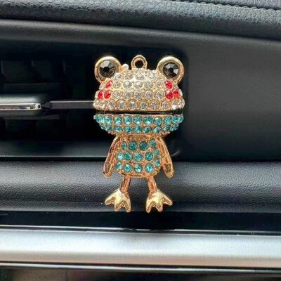 1gab kristāla gudrs Frog Auto gaisa atsvaidzinātājs Vent Clip Auto difuzors Dzirkstošs Rhinestone Automašīnu apdares Auto salona piederumi