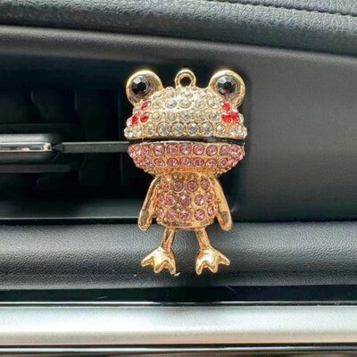 1gab kristāla gudrs Frog Auto gaisa atsvaidzinātājs Vent Clip Auto difuzors Dzirkstošs Rhinestone Automašīnu apdares Auto salona piederumi