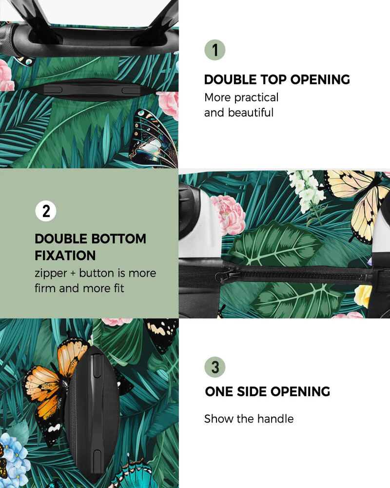 Husă de protecție pentru bagaje, în stil nordic, cu flori din frunze de palmier, accesorii de călătorie, valiză, husă elastică pentru praf, mânecă de protecție