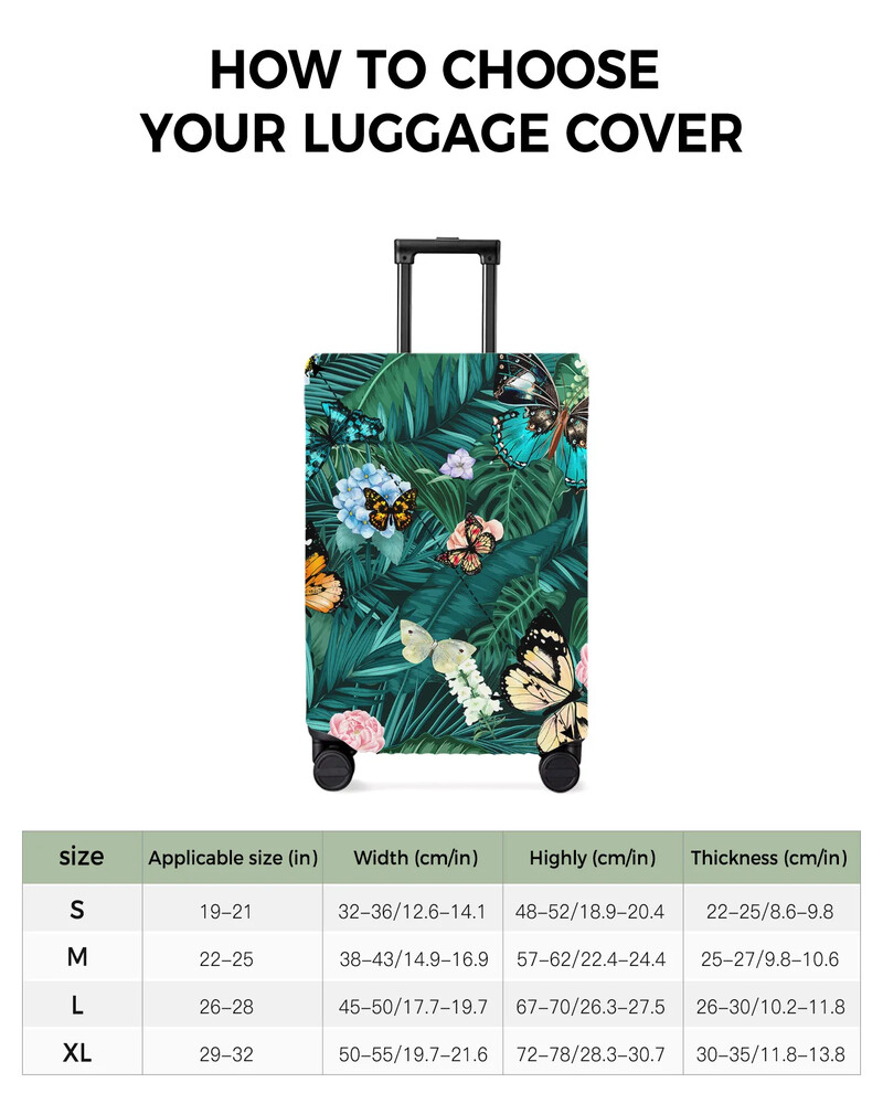 Husă de protecție pentru bagaje, în stil nordic, cu flori din frunze de palmier, accesorii de călătorie, valiză, husă elastică pentru praf, mânecă de protecție