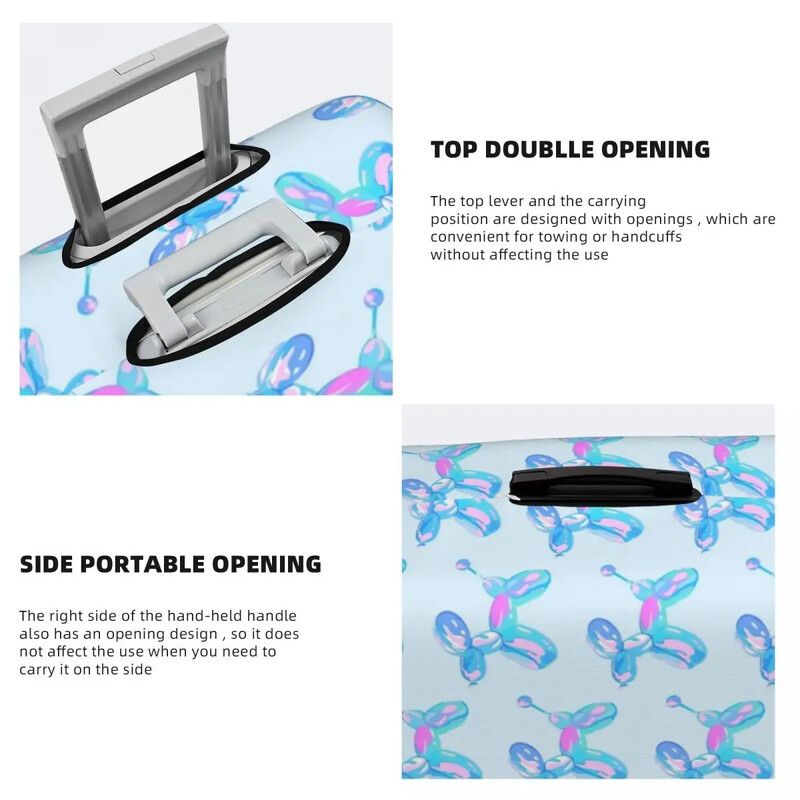 Husă valiză cu balon câine albastru 3d imprimeu animal Trend vacanță excursie de croazieră Accesorii practice pentru bagaje Protector