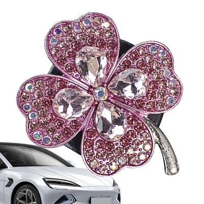 Automašīnu ventilācijas spailes sakausējums četru lapu āboliņa sakausējums automašīnu gaisa atsvaidzinātājs smaržas dekors Daudzfunkcionāli grozāmi automašīnas salona piederumi