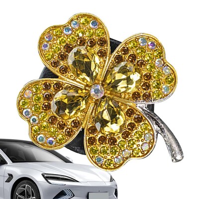 Automašīnu ventilācijas spailes sakausējums četru lapu āboliņa sakausējums automašīnu gaisa atsvaidzinātājs smaržas dekors Daudzfunkcionāli grozāmi automašīnas salona piederumi