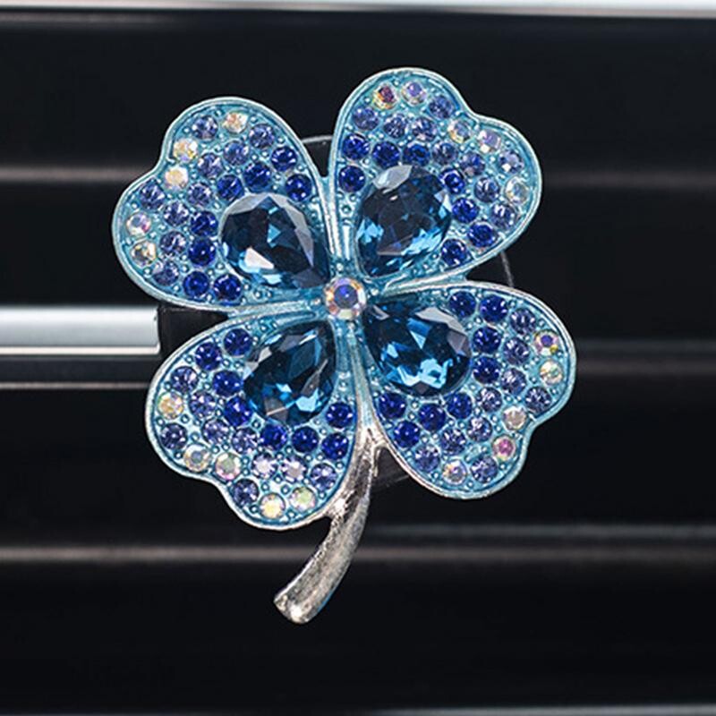 Automašīnu ventilācijas spailes sakausējums četru lapu āboliņa sakausējums automašīnu gaisa atsvaidzinātājs smaržas dekors Daudzfunkcionāli grozāmi automašīnas salona piederumi