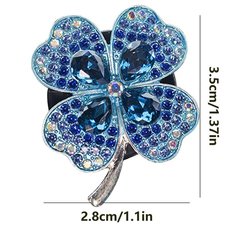 Automašīnu ventilācijas spailes sakausējums četru lapu āboliņa sakausējums automašīnu gaisa atsvaidzinātājs smaržas dekors Daudzfunkcionāli grozāmi automašīnas salona piederumi