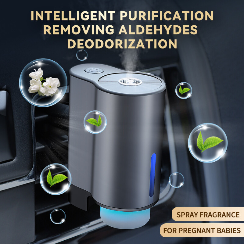 Umidificator Difuzor de uleiuri esențiale Difuzor inteligent de aromoterapie de aer pentru mașină, odorizante de mașină cu parfum cu trei reglabile