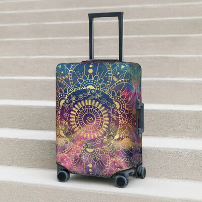 Retro Köd Akvarell Bőröndhuzat Arany Mandala Boho Hasznos körutazás Védő Poggyász Kiegészítők Nyaralás