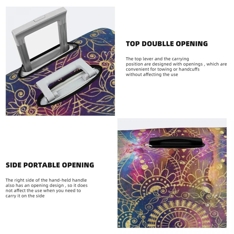 Retro miglājs akvareļkrāsu čemodāna vāks zelta mandala boho noderīgs kruīza ceļojuma aizsargs bagāžas piederumi brīvdienās