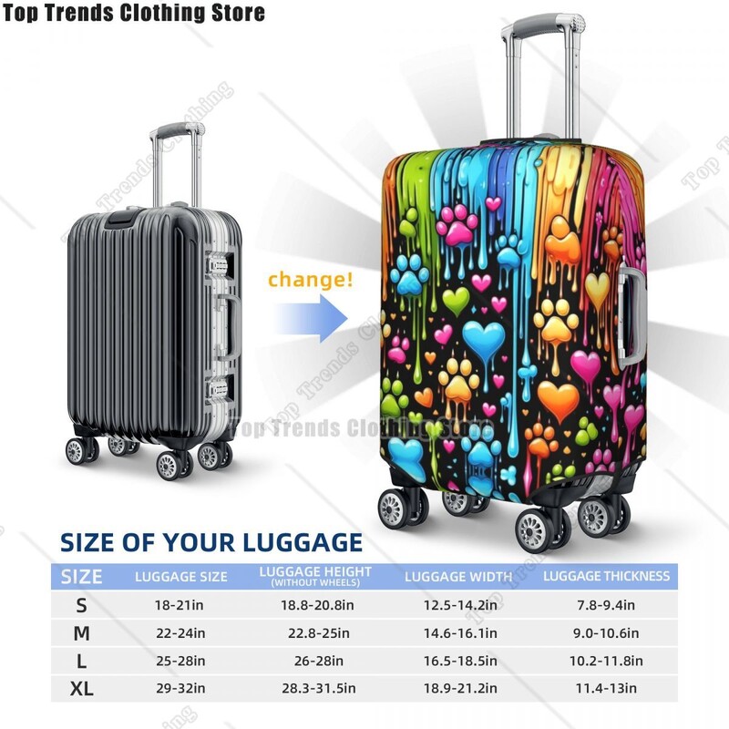 Rainbow Dog Lab Model Inimă Husă pentru bagaje Drăguț Valisă Protectoare Acoperi costum pentru 18-32 inch