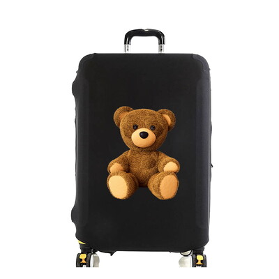 Husă pentru bagaje de călătorie Husă pentru bagaje Protector pentru valiză Set de imprimare de urs pentru cărucior de 18-32 inci Îngroșare Elasticitate Praf Anti-zgârieturi