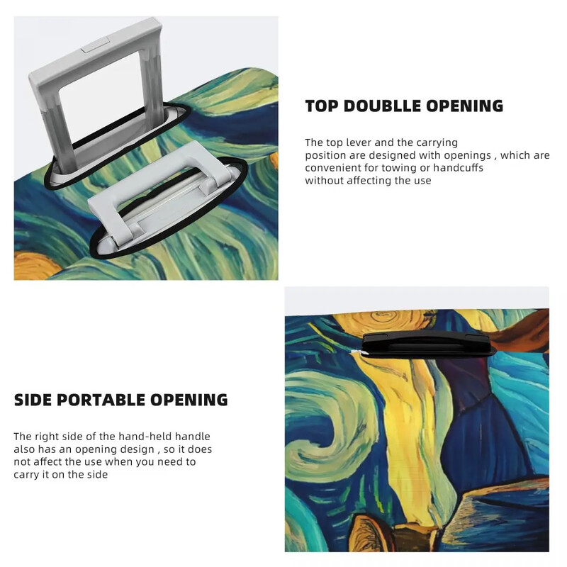 Inspiriran Vincentom Van Goghom, zaštitne navlake za prtljagu, elastične vodootporne navlake za kovčeg od 18 do 32 inča