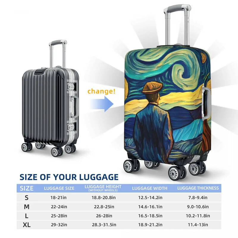 Inspiriran Vincentom Van Goghom, zaštitne navlake za prtljagu, elastične vodootporne navlake za kovčeg od 18 do 32 inča