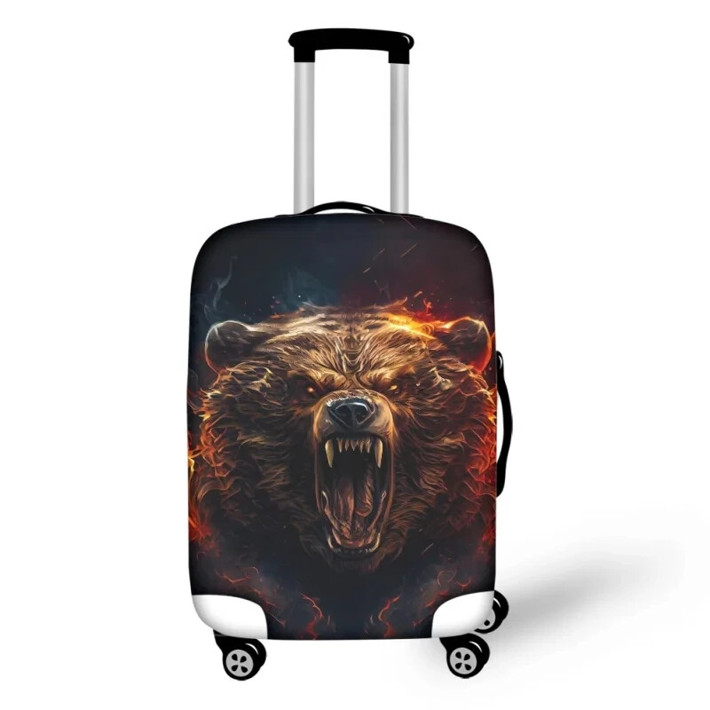 Jauns Creative Cute Bear dizaina bagāžas pārsegs Izturīgs čemodāna aizsargpārklājs pret skrāpējumiem putekļu ceļošanas piederums 18-32 collām