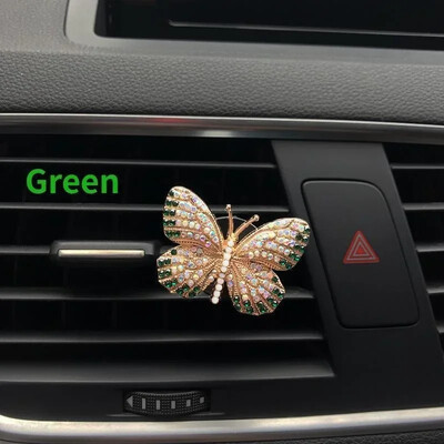 Accesorii pentru mașină Bling Butterfly, Odorizant pentru mașină drăguț, farmec pentru decorarea interioară a mașinilor, clip de aerisire pentru mașini cu stras, decor