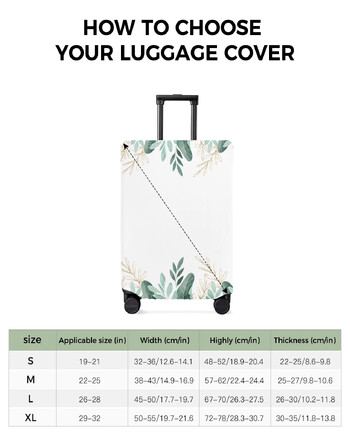 Green Tropical Plants Φύλλα κάλυμμα αποσκευών Stretch Suitcase Protector Αποσκευές κάλυμμα σκόνης για βαλίτσα ταξιδιού 18-32 ιντσών