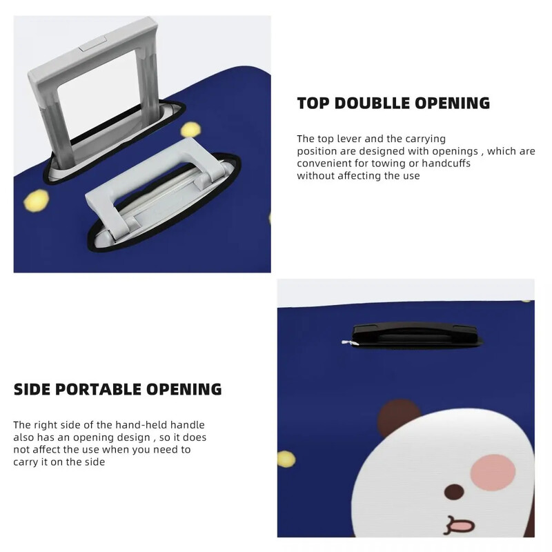 Bubu un Dudu čemodāna pārvalks brīvdienu Panda Bear apskāvieni Mīlestība Praktiski Bagāžas Aksesuāri Ceļojumu aizsardzība