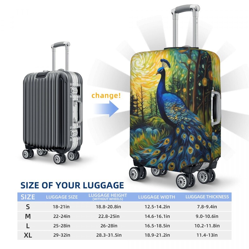 Šarena navlaka za paunov kovčeg Praznik Zvjezdana noć Zabavna prtljaga Zaštita za putovanja