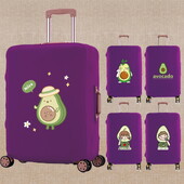 Ceļojumu bagāžas pārsega aizsargs čemodāna soma Elastīgie putekļu pārsegi avokado drukas ratiņiem, bagāžnieka futrālis, kas piemērots 18-28 collām