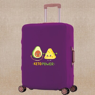 Ceļojumu bagāžas pārsega aizsargs čemodāna soma Elastīgie putekļu pārsegi avokado drukas ratiņiem, bagāžnieka futrālis, kas piemērots 18-28 collām