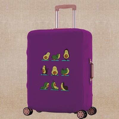 Ceļojumu bagāžas pārsega aizsargs čemodāna soma Elastīgie putekļu pārsegi avokado drukas ratiņiem, bagāžnieka futrālis, kas piemērots 18-28 collām