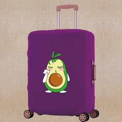 Ceļojumu bagāžas pārsega aizsargs čemodāna soma Elastīgie putekļu pārsegi avokado drukas ratiņiem, bagāžnieka futrālis, kas piemērots 18-28 collām