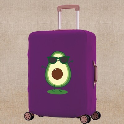 Ceļojumu bagāžas pārsega aizsargs čemodāna soma Elastīgie putekļu pārsegi avokado drukas ratiņiem, bagāžnieka futrālis, kas piemērots 18-28 collām
