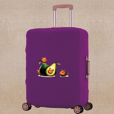 Ceļojumu bagāžas pārsega aizsargs čemodāna soma Elastīgie putekļu pārsegi avokado drukas ratiņiem, bagāžnieka futrālis, kas piemērots 18-28 collām