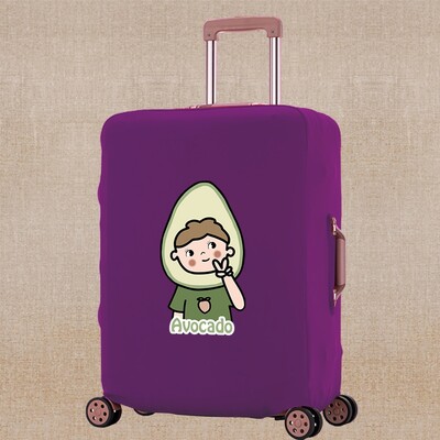 Ceļojumu bagāžas pārsega aizsargs čemodāna soma Elastīgie putekļu pārsegi avokado drukas ratiņiem, bagāžnieka futrālis, kas piemērots 18-28 collām