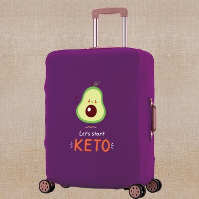 Ceļojumu bagāžas pārsega aizsargs čemodāna soma Elastīgie putekļu pārsegi avokado drukas ratiņiem, bagāžnieka futrālis, kas piemērots 18-28 collām