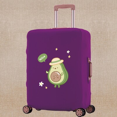 Ceļojumu bagāžas pārsega aizsargs čemodāna soma Elastīgie putekļu pārsegi avokado drukas ratiņiem, bagāžnieka futrālis, kas piemērots 18-28 collām