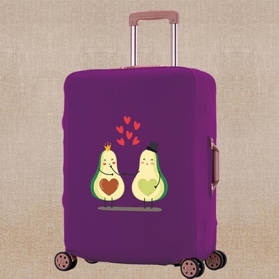 Ceļojumu bagāžas pārsega aizsargs čemodāna soma Elastīgie putekļu pārsegi avokado drukas ratiņiem, bagāžnieka futrālis, kas piemērots 18-28 collām