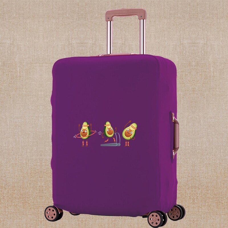 Ceļojumu bagāžas pārsega aizsargs čemodāna soma Elastīgie putekļu pārsegi avokado drukas ratiņiem, bagāžnieka futrālis, kas piemērots 18-28 collām