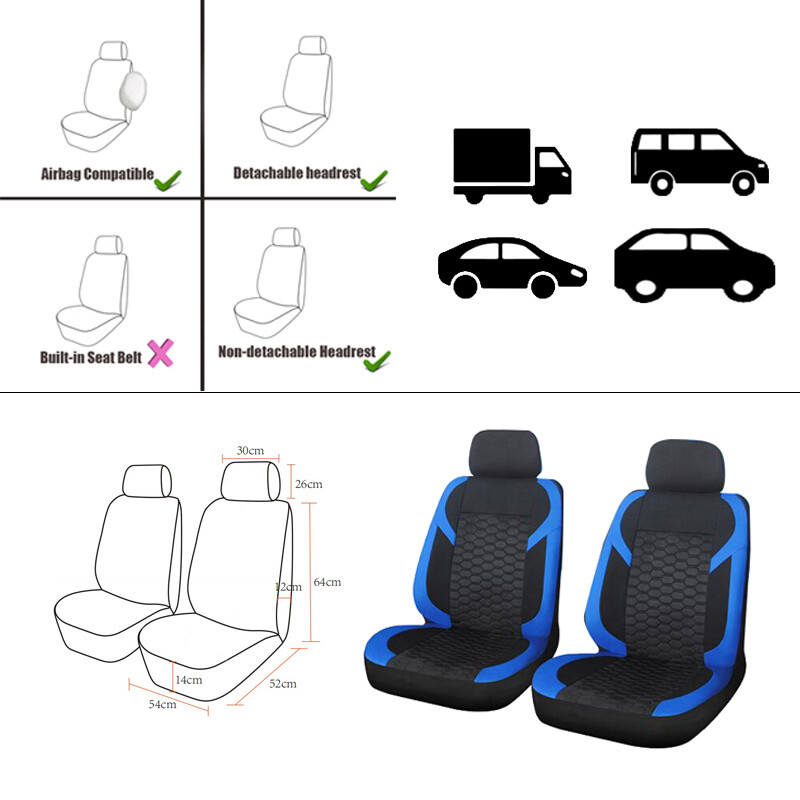 AUTO PLUS Universal Diamond Lattice Poliester Albastru 4buc/9buc Set Huse Scaun Auto de Curse Accesorii Protectie Scaune Interior