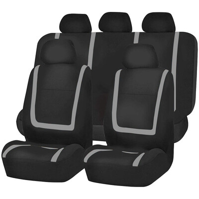 Set complet husă scaun auto din material poliester universal, respirabil, lavabil, potrivit pentru mașină, camion, furgonetă, suv, accesorii pentru mașină, interior