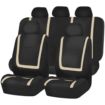 Set complet husă scaun auto din material poliester universal, respirabil, lavabil, potrivit pentru mașină, camion, furgonetă, suv, accesorii pentru mașină, interior