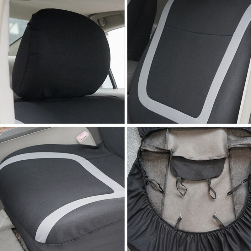 Set complet husă scaun auto din material poliester universal, respirabil, lavabil, potrivit pentru mașină, camion, furgonetă, suv, accesorii pentru mașină, interior