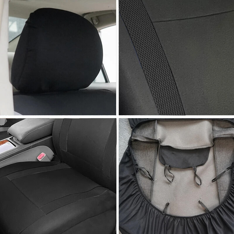 Huse de scaun auto universale, respirabile, îmbinare din țesătură cu plasă de aer, cu țesătură din poliester, potrivite pentru majoritatea accesoriilor pentru interiorul auto Suv