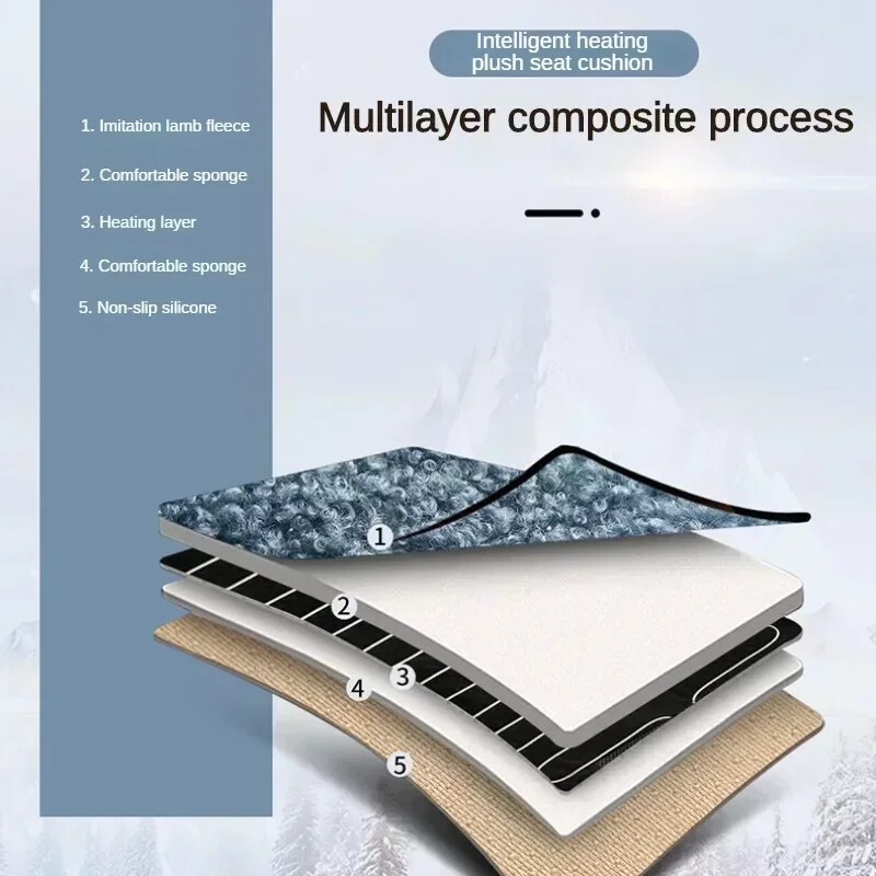 Apsildāms automašīnas sēdekļa pārsegs Automašīnas apsildes spilvens ziemas apsildāmie sēdekļi Automašīnas sēdekļu sildītājs 12V sēdekļa spilvens mugurai un sēdekļiem