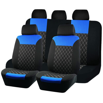 Huse pentru scaune de mașină, cu linie dublă, broderie, îmbinare matlasată, dimensiune universală, potrivită pentru majoritatea huselor de scaun din material poliester auto pentru mașină