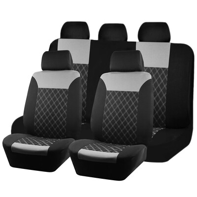 Huse pentru scaune de mașină, cu linie dublă, broderie, îmbinare matlasată, dimensiune universală, potrivită pentru majoritatea huselor de scaun din material poliester auto pentru mașină