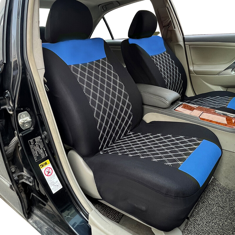 Huse pentru scaune de mașină, cu linie dublă, broderie, îmbinare matlasată, dimensiune universală, potrivită pentru majoritatea huselor de scaun din material poliester auto pentru mașină