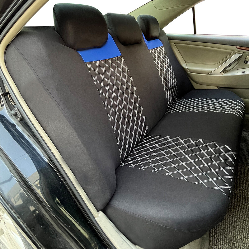 Huse pentru scaune de mașină, cu linie dublă, broderie, îmbinare matlasată, dimensiune universală, potrivită pentru majoritatea huselor de scaun din material poliester auto pentru mașină